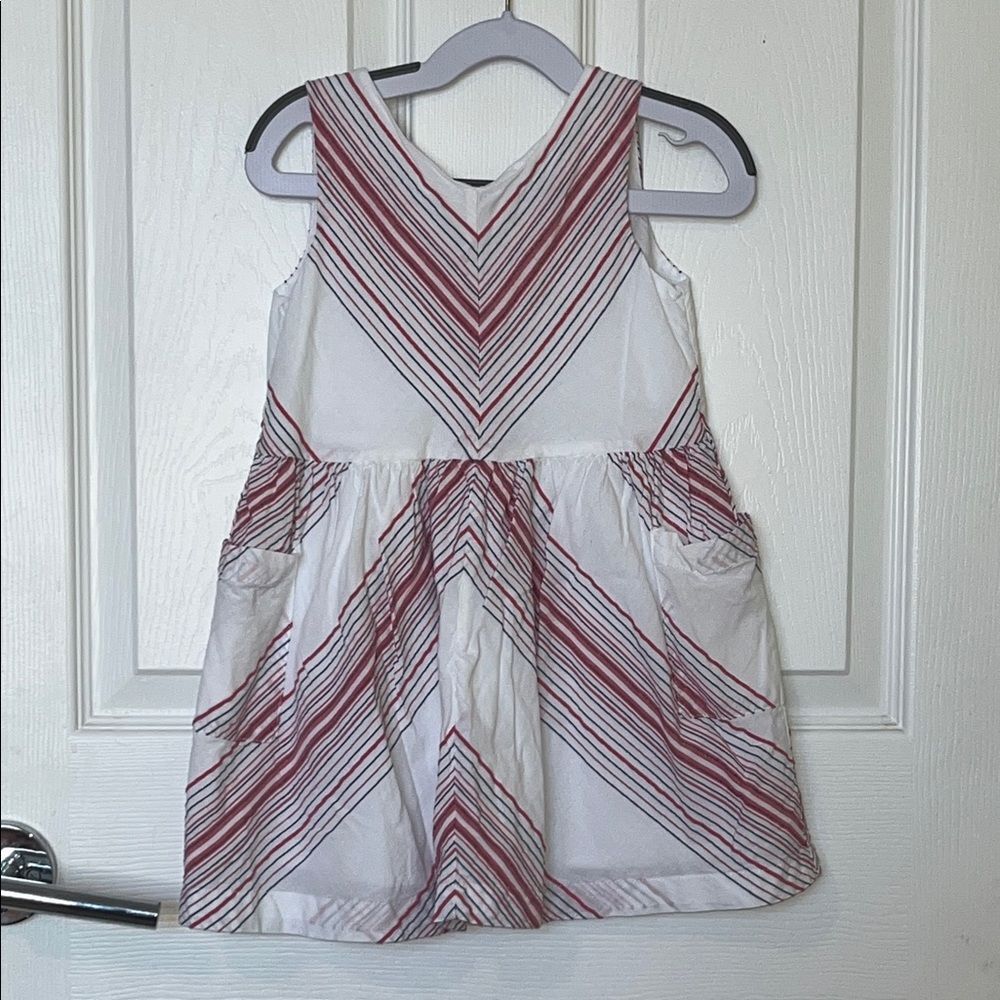 Oshkosh Girls 4T Red, White & Blue Dress, button closure, festive, spring